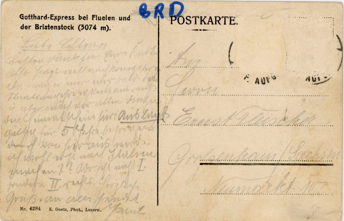 Cartoline postali: Flüelen   UR  -   Gotthard-Express / Dampfeisenbahn – Usato da Brig venduto da Valcards54 1