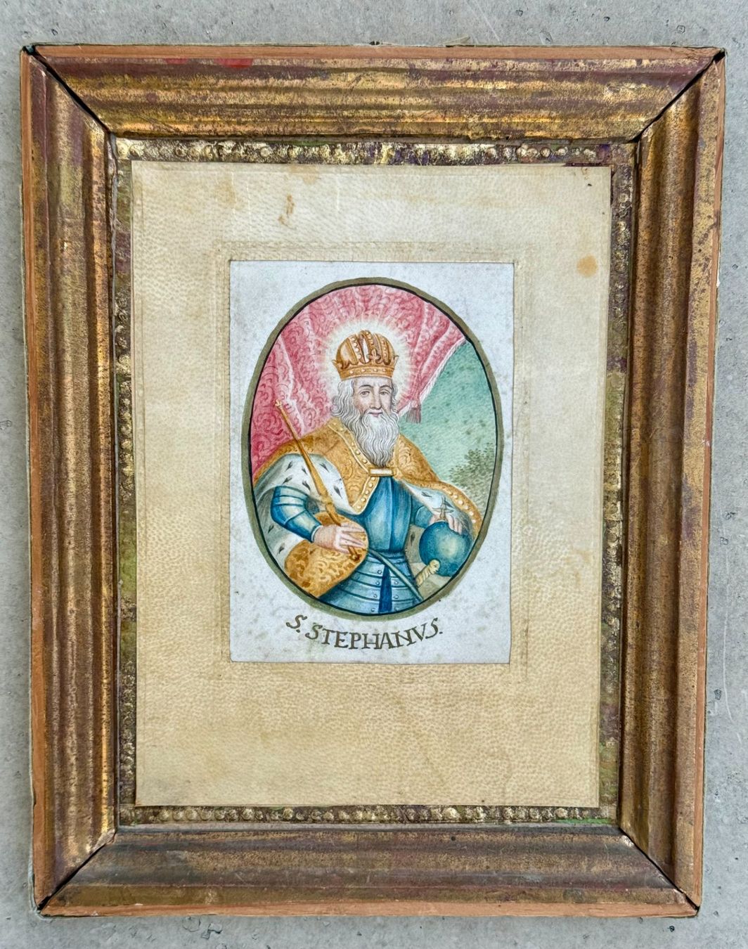 Dipinti: Handgemalte Miniatur S. Stephanus wohl 17. Jh. – Usato da Murgenthal venduto da allbazar