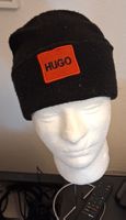 ORIGINAL HUGO BOSS BEANIE MÜTZE SCHWARZ ROTES LOGO TOP ❄️