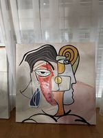 2 abstrakte Leinwandbilder
