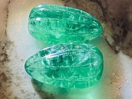 High End 26 cts+ Natural Zambian Emeralds Pair for Earrings