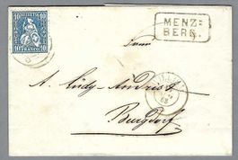 1863, Z/31 0 WILLISAU + 0 MENZBERG EINGEFASST, SELTEN, BRIEF