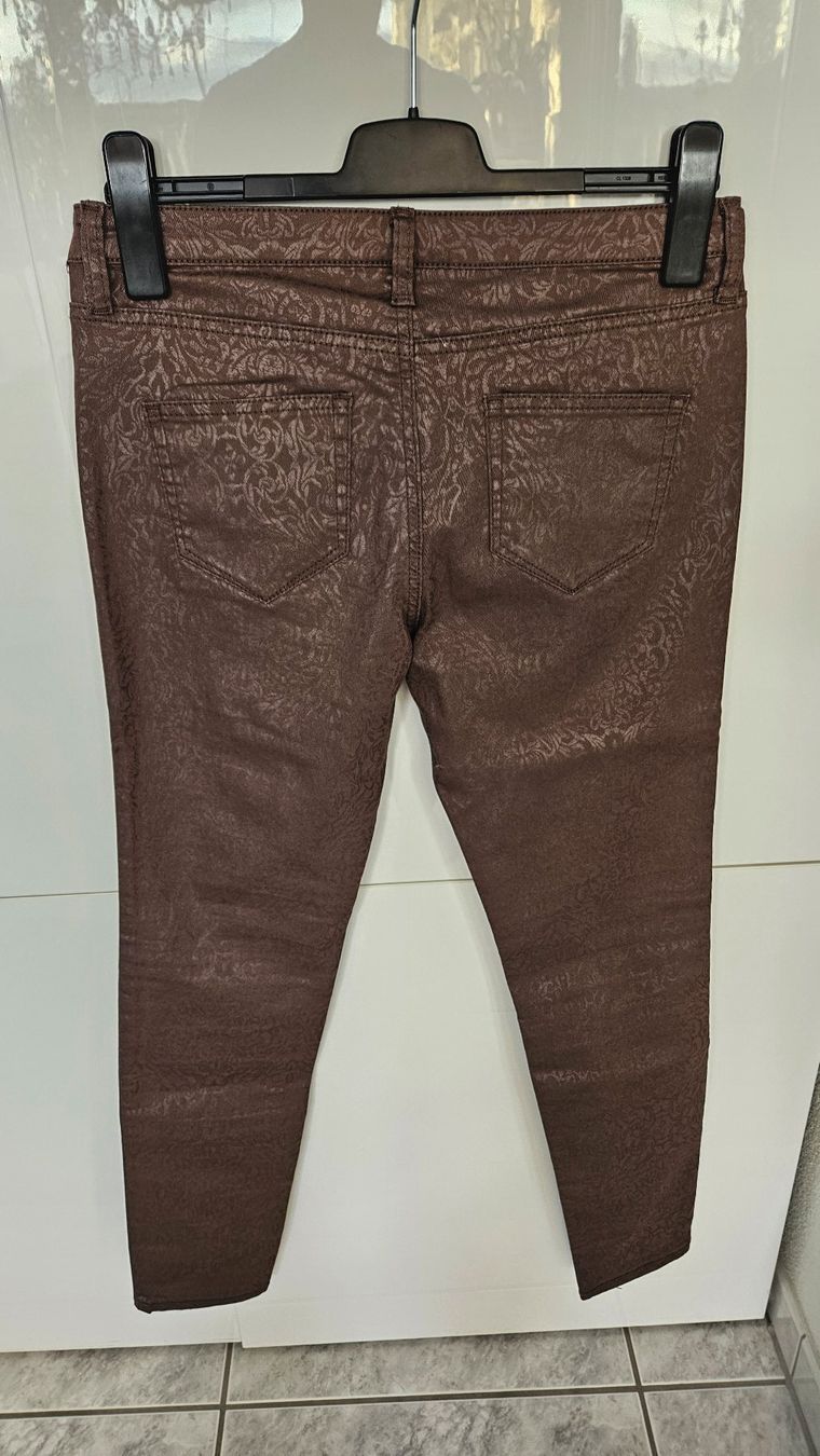 C&A Jeans: Braune Damenjeans Gr. 38, Stretch Musterdruck – Usato da Gossau ZH venduto da fashiontwo 1