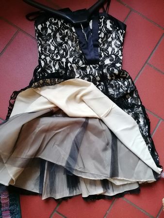 Edles cocktail Kleid schwarz beige