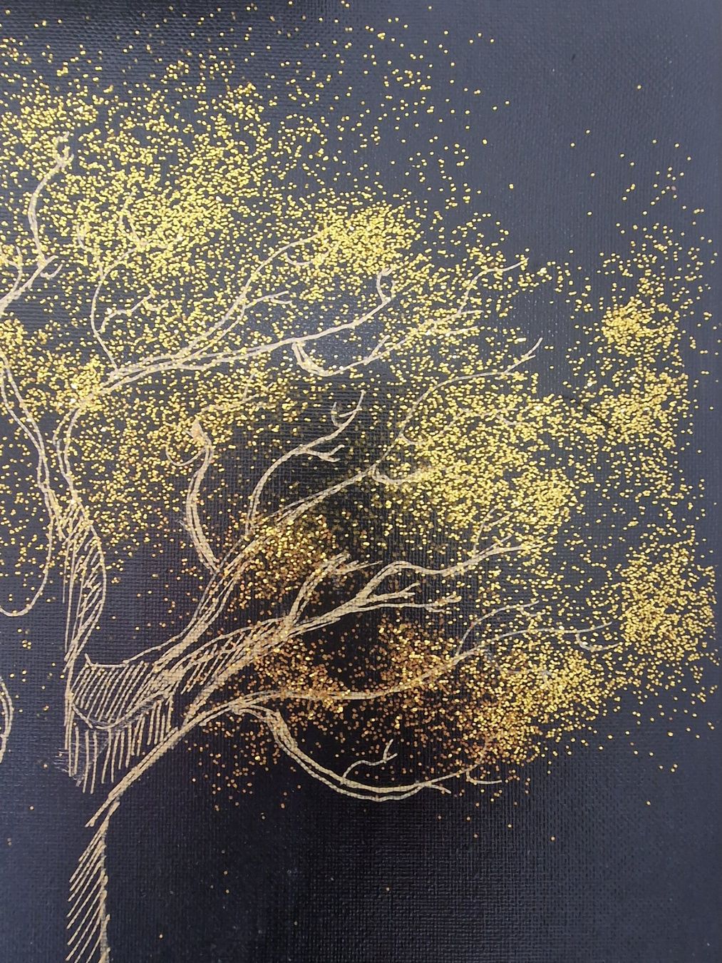 Dipinti: Goldener Baum, handgemalt auf Leinwand, Herbstdeko – Nuovo (secondo la descrizione) da Dübendorf venduto da Interiumart 2