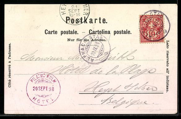 Cartoline postali: AK Pilatus, Bergansicht mit Gämsen – Usato da Berlin venduto da bartko-reher 1