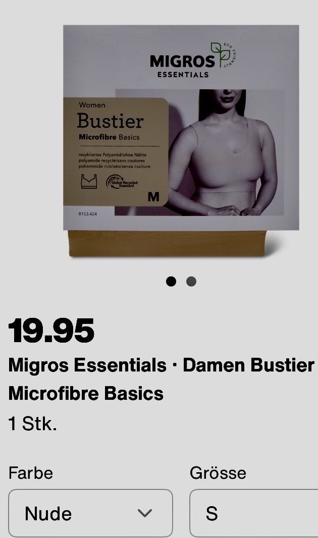 Migros Tops: Migros Damen Bustier Essentials Microfaser Basics, Gr. S – Neuf (Voir description) à Illnau par Sniwi67 4
