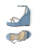 JIMMY CHOO Bing 120 Denim Wedge Sandalen 39 NEU NP 720 Fr.