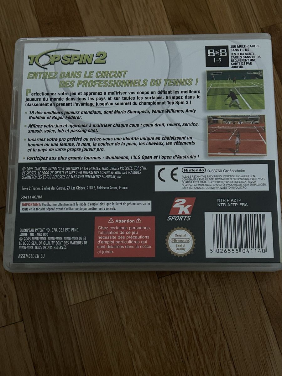 Nintendo Jeux: Jeu de tennis pour console « Top Spin 2 » – D'occasion à Genève par mar_p9wg 1