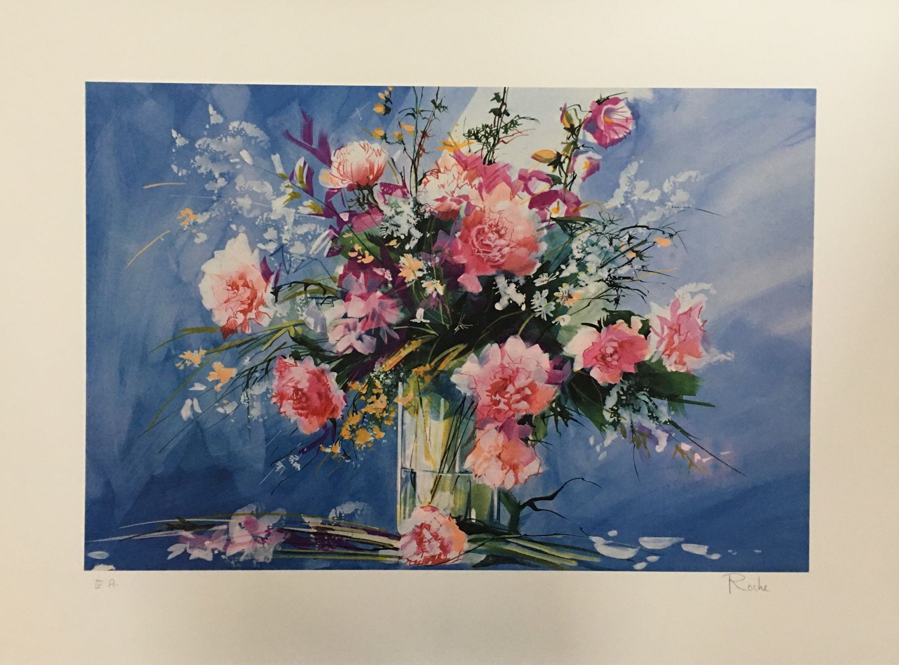 Grafica & Litografie: Roche  "Bouquet de Fleurs"    Farblithographie – Usato da Nennigkofen venduto da waltraub 1