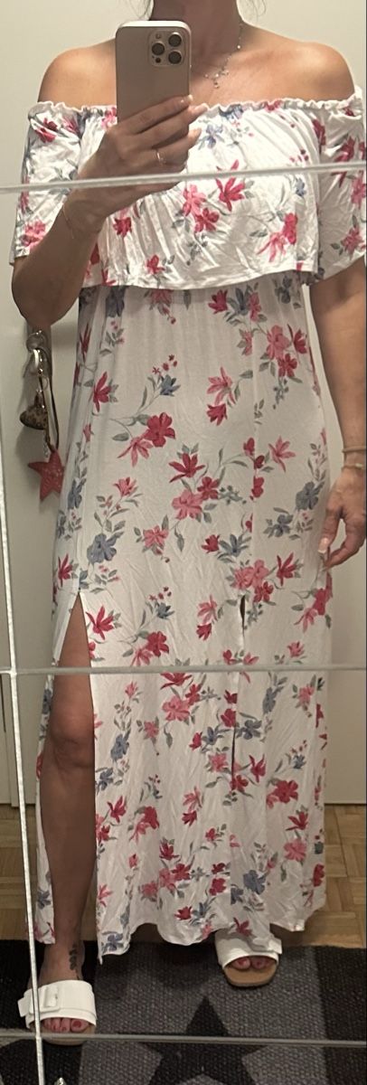 Vestiti: Maxikleid geblümt Grösse 34 H&M Off Shoulder – Usato da Basel venduto da lucyia