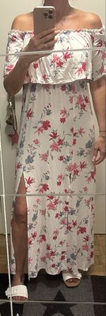 Maxikleid geblümt Grösse 34 H&M Off Shoulder
