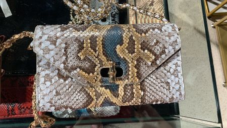 Rare Genuine Python Leather Bag | Vintage Editorial Piece
