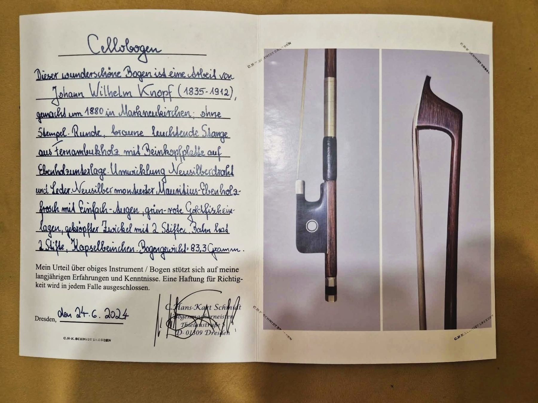 Musikinstrumente: Cellobogen – Gebraucht aus Wattwil von inf_6695