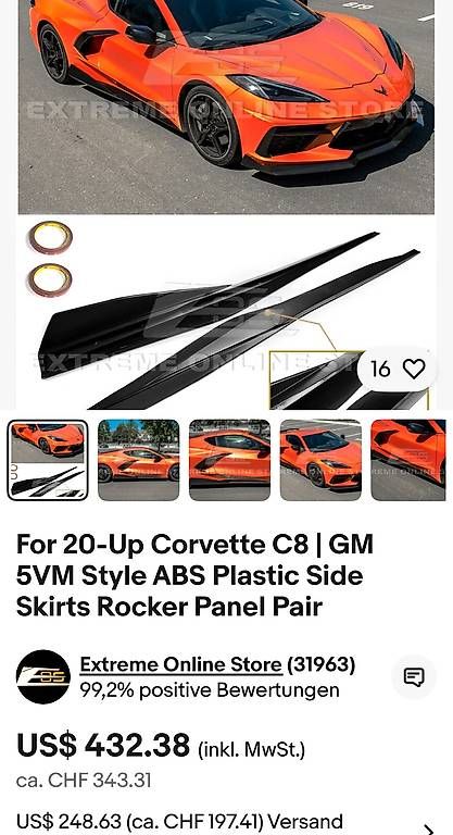 Tutti pezzi di ricambio auto: Corvette C8 Seitenschwelle 5VM  – Usato da Schüpfen venduto da Beatl5 4