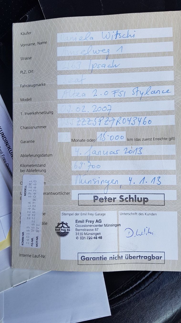 Seat Automobili: ZEAT ALTEA  2.Liter Benzin – Usato da Biel / bienne venduto da Sarouch9 9