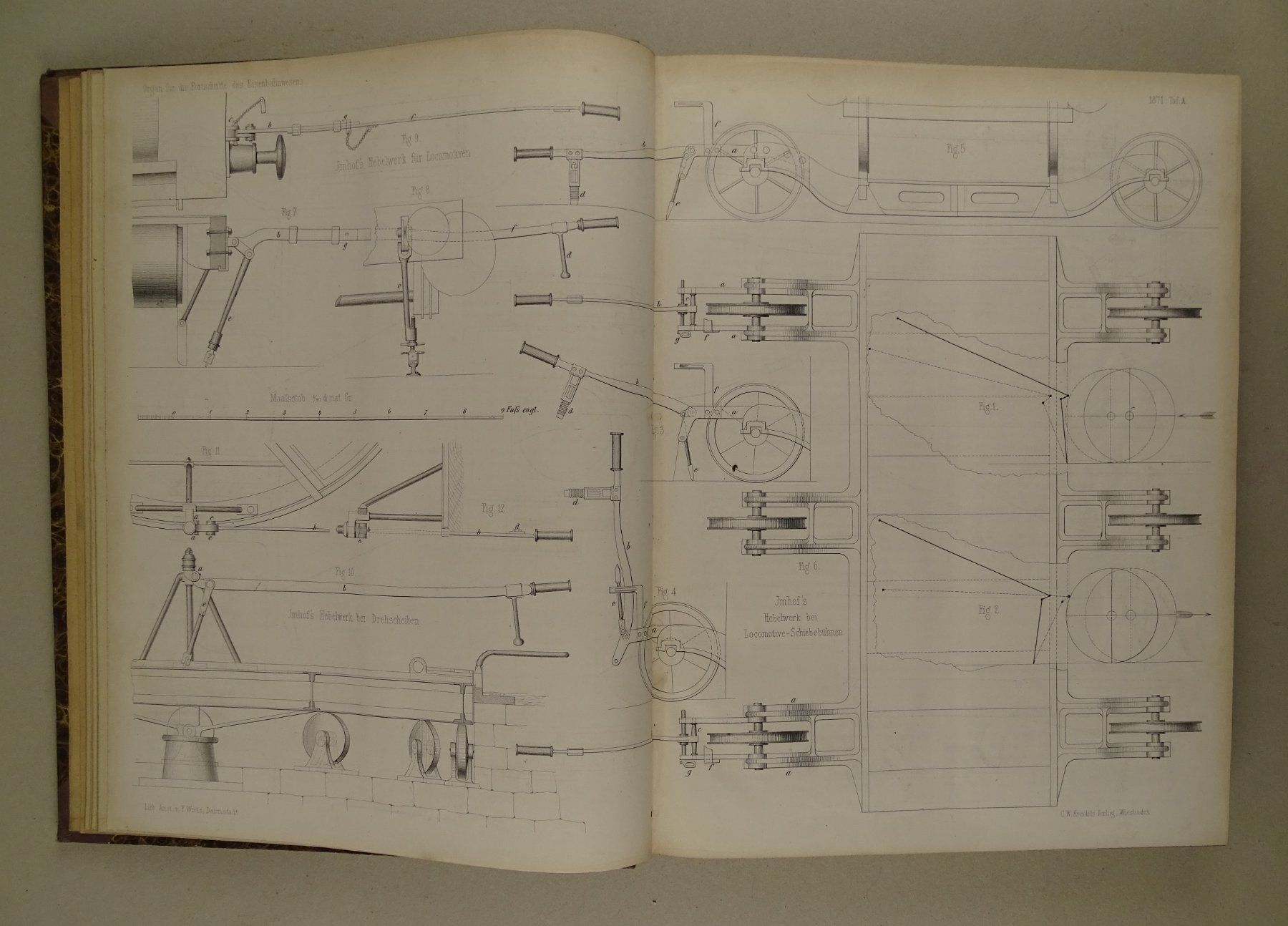Libri: FORTSCHRITTE DES EISENBAHNWESENS IN TECH. BEZIEHUNG, 1871 – Usato da Grüningen venduto da Kartensammler 4