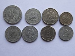 8 verschiedene Münzen aus Polen