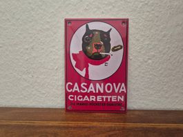 Emailschild Casanova Cigaretten Hund Logo Emaille Schild