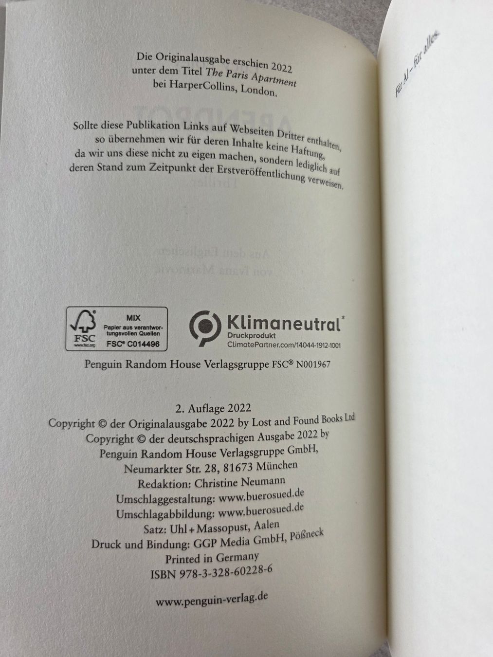 Libri: Lucy Foley - Abendrot – Usato da Kaiseraugst venduto da Haubitz60 6