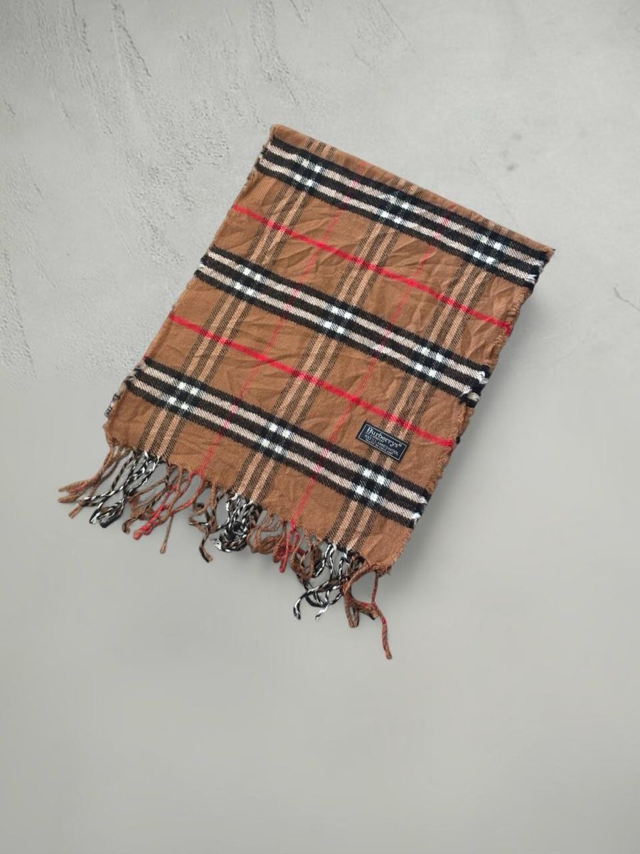 Burberry Foulards, Tücher & Schals: Schal Burberry Karomuster braun mit Fransen gebraucht – Neu (gemäss Beschreibung) aus Basel von archive. 1