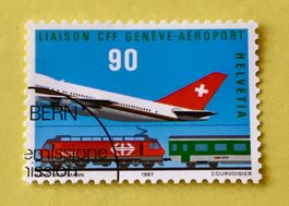 Nr.746  SBB-Anschluss Genf-Cointrin GESTEMPELT 1987  