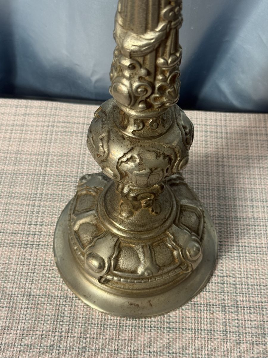 Portacandele: Alter historistischer Kerzenleuchter versilbert 35 cm – Usato da Grenchen venduto da swiss.antiques 5