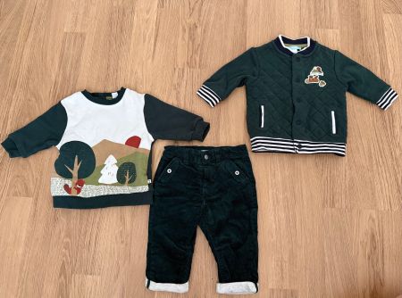 Baby Kleiderset Pullover, Hose & Jacke Grösse 68 von Obaïbi