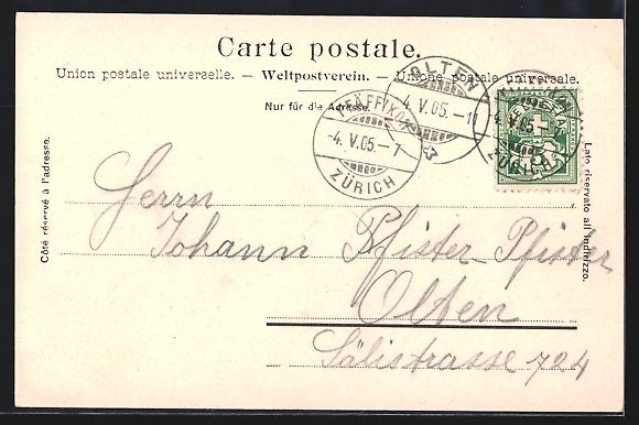 Cartoline postali: Pfäffikon /ZH, Hotel Bahnhof Bes.: A. R – Usato da Berlin venduto da bartko-reher 1