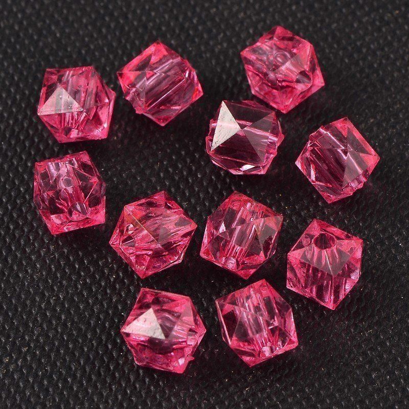 Perle (finte): Acrylperlen Transparent facettiert Rot 50Stück – Nuovo (secondo la descrizione) da Rüegsau venduto da Tausendfreund