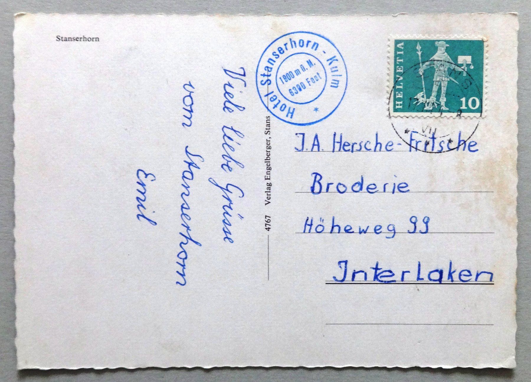 Cartoline postali: Stanserhorn – Difettoso da Fétigny venduto da Billy2miny 1
