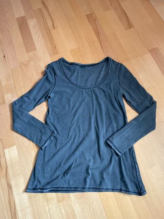 Graues Langarmshirt von NILE, Grösse L, Baumwolle, Basic
