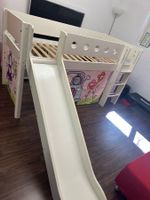 Micasa Halbhochbett White 90x200 cm mit Rutschbahn & Vorhang