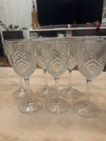 6 Kristall Weingläser /Likörgläser, Winterzeit, Top Zustand