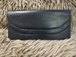 Kleine Abendtasche Clutch Leder schwarz