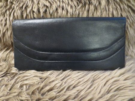 Kleine Abendtasche Clutch Leder schwarz