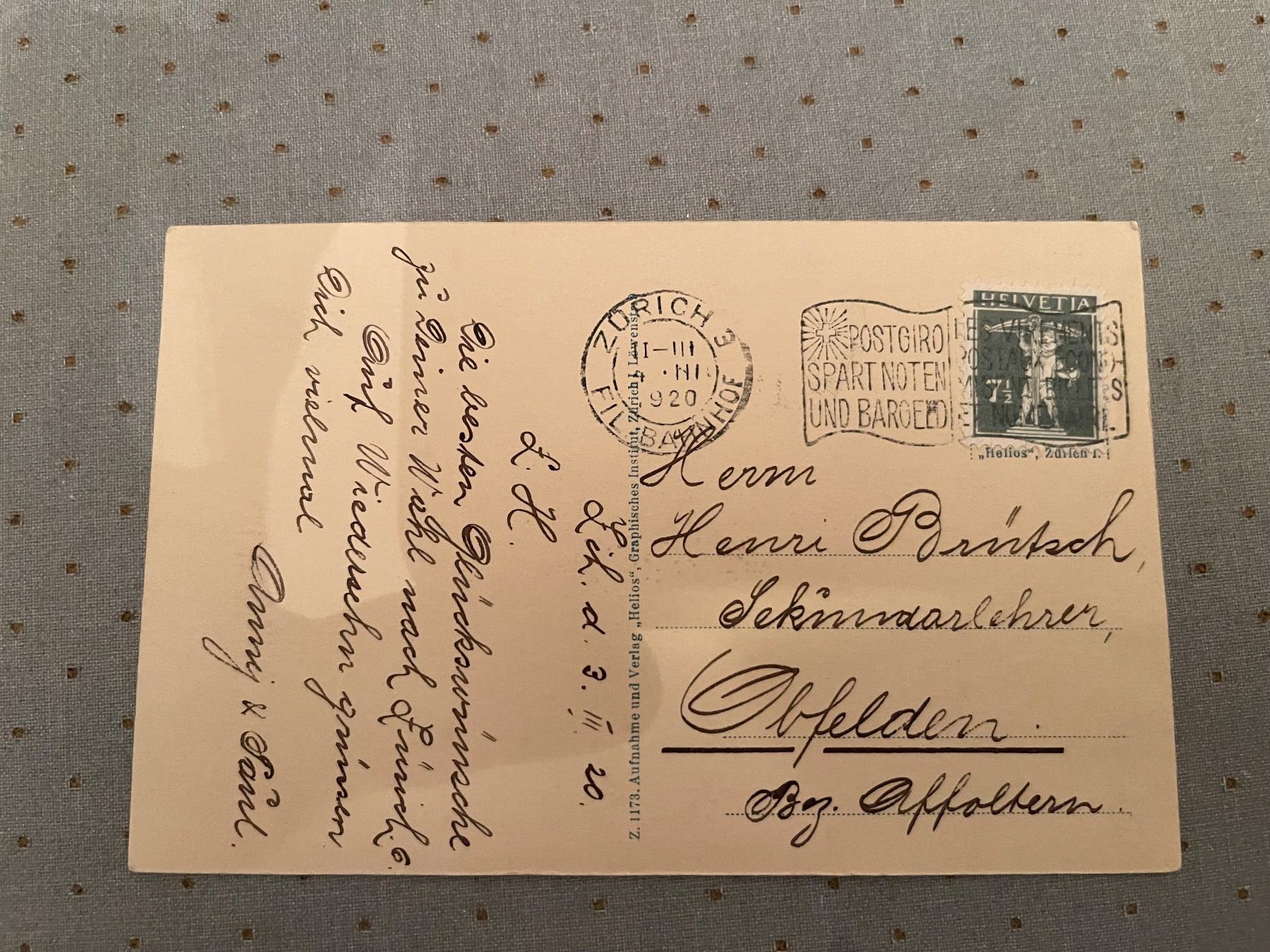 Cartoline postali: Ansichtskarte Zürich 1920 – Usato da Meggen venduto da tulipe21 1