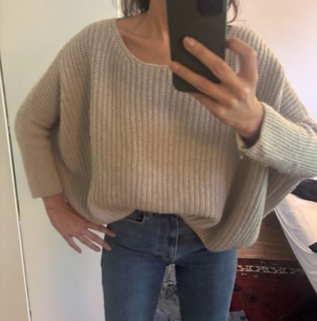 Nico Wollpullover Strickpullover Beige - one size