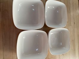 Lot de 4 saladiers/plats QUID blancs