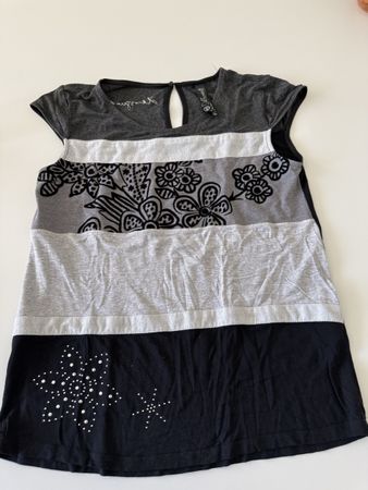 T-Shirt Desigual Damen Grösse S dunkelgrau hellgrau