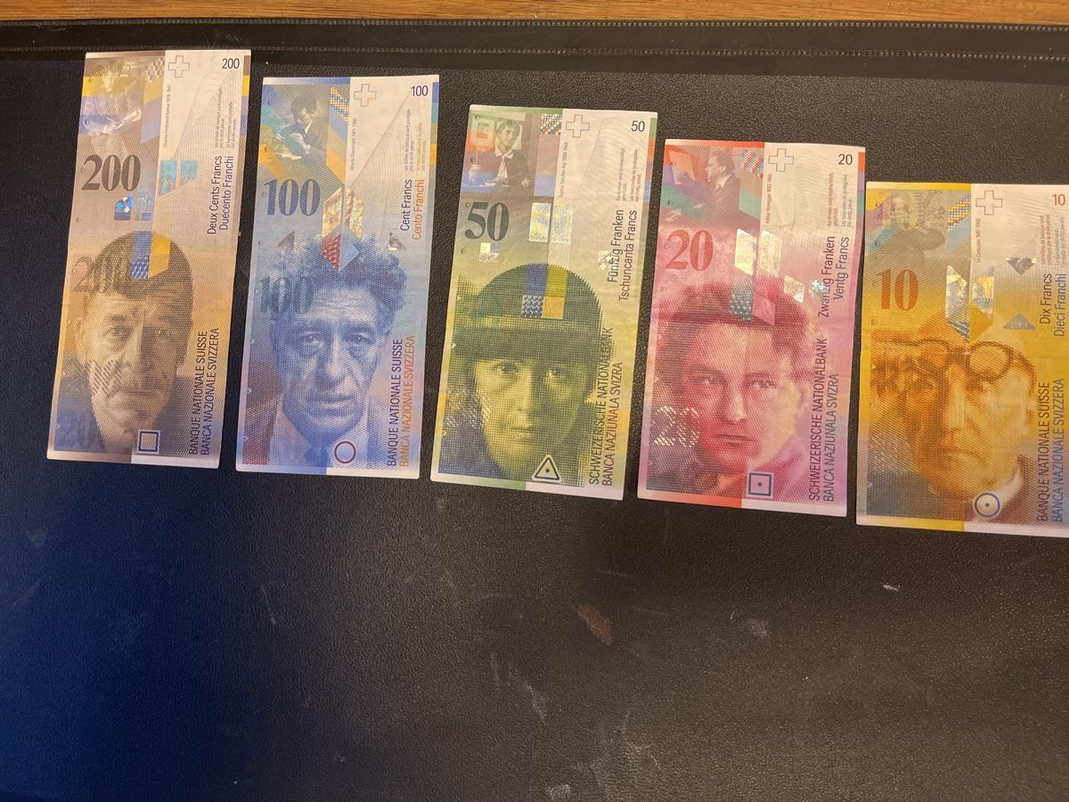Banknoten: Alte Schweizer Banknoten – Gebraucht aus Sarnen von Muenzen.-M