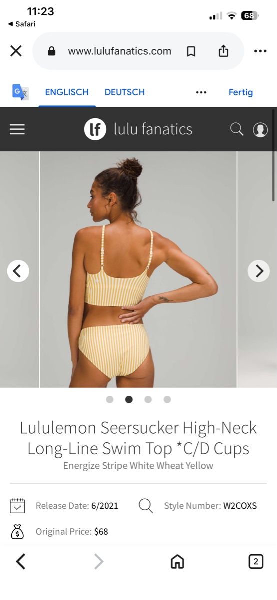 Lululemon Badekleider & Bikinis: Lululemon Bikini Oberteil High-Neck gestreift – Gebraucht aus Neuhausen am Rheinfall von dinkel.dorothea 1