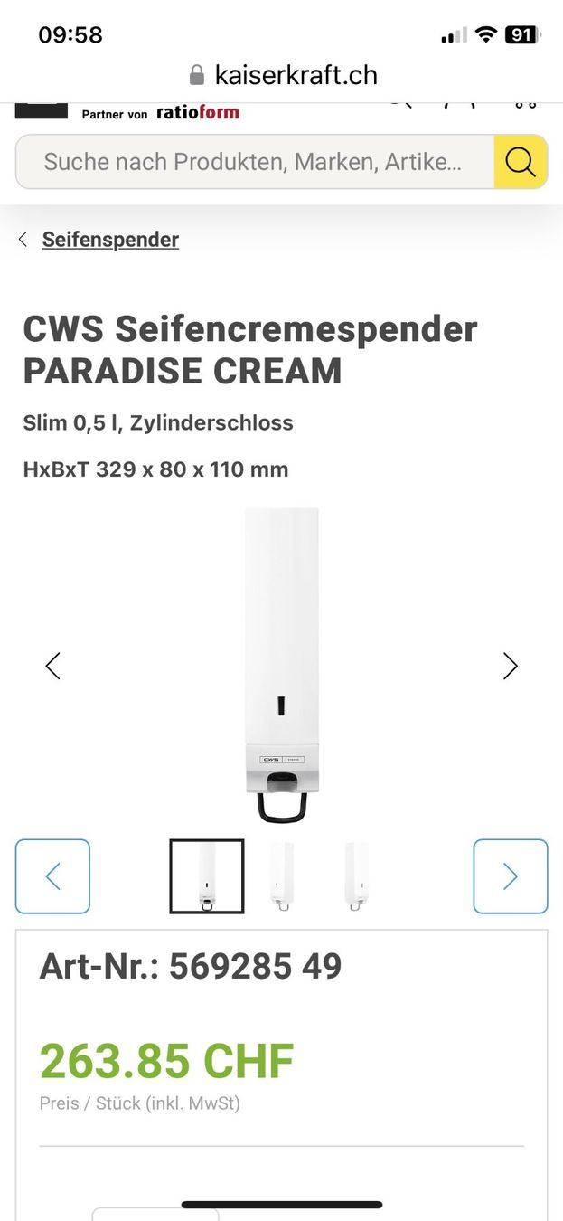 Cws Doccia: CWS Profi Seifencremespender Paradiese Cream – Nuovo (secondo la descrizione) da Oberbüren venduto da Gurki610 3