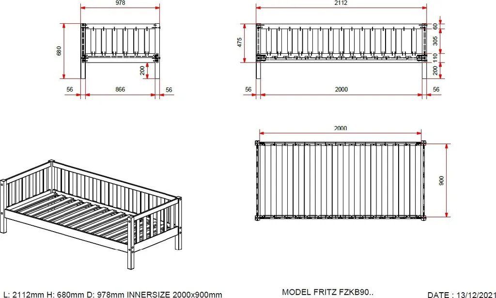 Letti: JugendBett mit Bettschublade aus massivem Kiefernholz – Usato da Thalwil venduto da MovingAuction 5