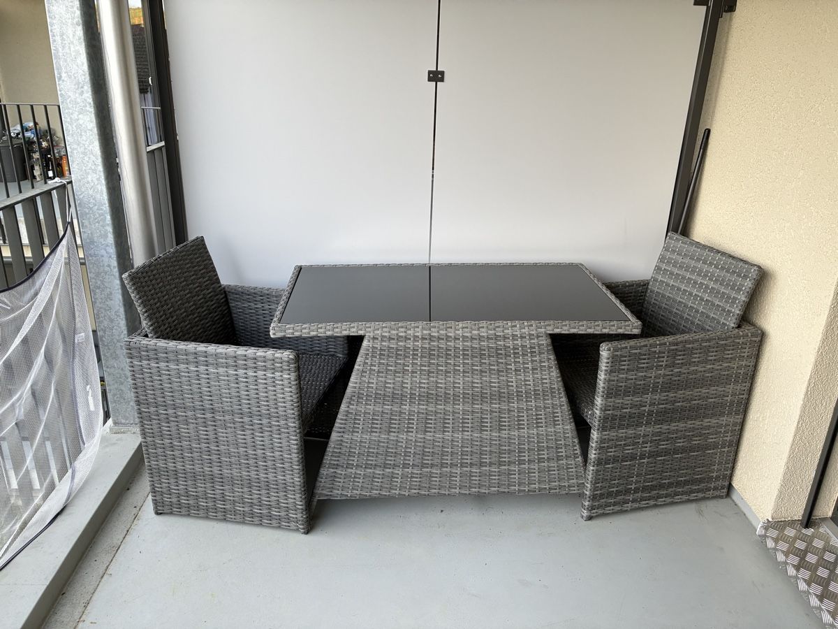 Tischset: Balkon-Set Kunstrattan Grau - Top Zustand! – Gebraucht aus Trimbach von deb_6kng