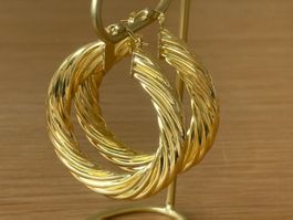Luxus Elegante XXXL Creolen Ohrschmuck Ohrstecker Farbe Gold