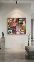 Gemälde Quatratisch Bunt handmade 50×60×4