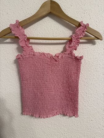 Sommerliches neuwertiges Mango Crop Top Grösse S, rosa/pink