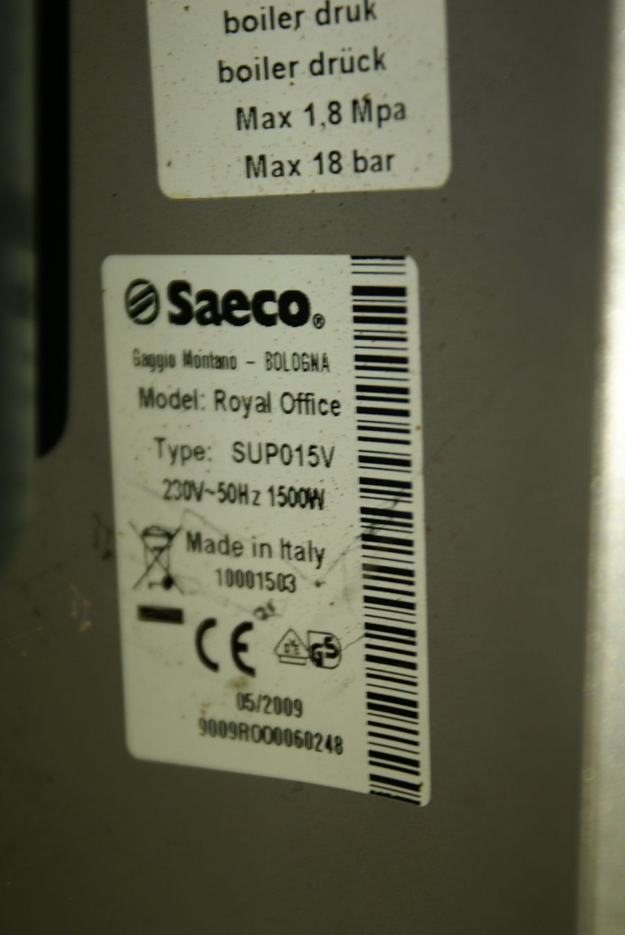 Saeco Kaffeemaschinen & Espressomaschinen: Machine à café Saeco Royal Office – Defekt aus Corserey von gil_5mhk 1