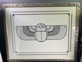 Gemälde, Bild: Altägyptisches Symbol: Skarabäus: 77cm x 60cm